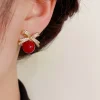boucles d'oreilles en strass scintillants pour femmes, bijoux de luxe légers, à la mode, cadeaux d'anniversaire de mariage