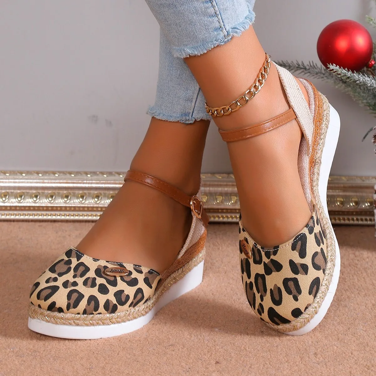 Sandales à Talons Compensés pour Femme, Chaussures de Styliste à Plateforme, Nouvelle Mode d'Été 2024