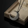 collier croissant ayatul kursi pour femme, or arabe, religion musulmane, bijoux, esprit, prière, projecan, allah, pmot, colonne vertébrale