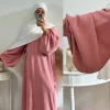 abaya d'hiver en velours côtelé, robe musulmane chaude fermée pour femmes, dubaï, luxe, turquie, kaftan, hijab, ramadan eid, vêtements islamiques