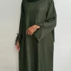 Robe Abaya ample et fermée, robe pour femmes musulmanes, pull à manchette fendue, coupe décontractée, vêtements islamiques du Ramadan et de dubaï, tenue Hijabi décontractée