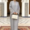 Abaya brodé élégant de Dubaï pour femmes musulmanes – Intrument conçu avec des manches brodées florales dans la mode modeste islamique