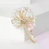 broches de pissenlit en strass pour femmes, broches de plantes en perles, sac à dos de fête de banquet, cadeaux, accessoires de bijoux