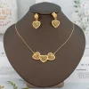 Ensemble de bijoux plaqués or 18 carats pour femme, boucles d&rsquo;oreilles simples, collier, goujon pendentif JOLeave, cadeau élégant pour petite amie et femme, mode
