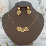Ensemble de bijoux plaqués or 18 carats pour femme, boucles d&rsquo;oreilles simples, collier, goujon pendentif JOLeave, cadeau élégant pour petite amie et femme, mode