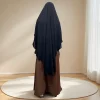 hijabs d'été pour femmes musulmanes, écharpe traditionnelle douce et unie, khimar, une couche extensible, fente douce, chador traditionnel à fermeture éclair, 2025