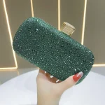 Luxueux brillant sac de soirée élégant dame pochette transfrontalière mode Polyester matériel dur boîte forme serrure boucle ouverture