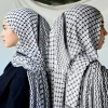 dubaï écharpe plaid imprimé keffiyel foulard longue mince en mousseline de soie hijab écharpe bandana crème solaire foulard islamique dames
