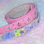 Ceinture pentagramme ajourée Y2k pour femmes, Harajuku Hip-hop Y2K, Style coréen Ins, étoile Goth, sous-culture, personnalité Laser