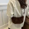 sac à bandoulière chic en croissant, petit paquet marron mat, sac à boulettes en pu, style coréen, couleur unie pour filles