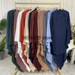 Une couche longue Khimar Hijab cravate dos voile islamique pour les femmes dubaï turquie foulard musulman écharpe châles vêtements de prière Ramadan