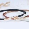ceinture fine en cuir pu pour femmes, boucle en perles, élégante, réglable, sauvage, pour robe, jupe, bretelles décoratives, nouvelle collection
