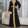 nouveau arabe marocain robe musulmane abaya femmes broderie maxi abayas dubaï turquie islam caftan longue musulmane robes largos 2025