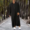 robe caftan musulmane pour hommes, manches longues, arabe, islamique, document solide, maxi, abaya, jubba, thobe, moyen orient, dubaï