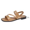 sandales à fond plat antidérapantes et résistantes à l'usure pour femmes, nouvelles sandales romaines décontractées à la mode pour la plage