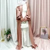 abaya de luxe à manches bouffantes pour femmes musulmanes, robe de ramadan, robe de soirée blanche et rose, vêtements kimono, turquie, dubaï, vêtements islamiques pour filles