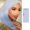 femmes musulmanes en mousseline de soie hijab écharpe en mousseline de soie doux hijabs châle longues foulards envelopper foulards pour la mode musulmane