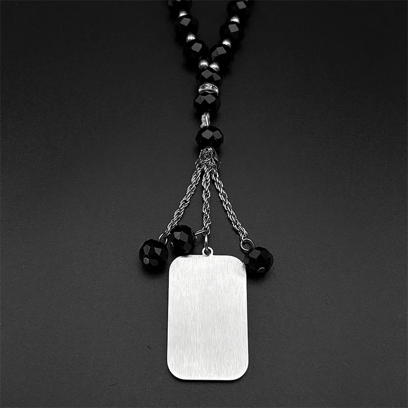 pendentif de voiture en strass musulman religieux islamique pour femmes et hommes, en acier inoxydable, couleur or, médaille du coran arabe, perles de verre, bijoux