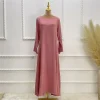plaine musulmane sous robe femmes à manches longues maxi robes abaya robe modeste robe arabe dubaï caftan turc ramadan eid abayas