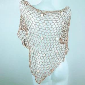 Châle orné de paillettes, coquille de paillettes, châle de plage orné, élégant, en résille, Cover-Up pour Bikini, vêtements de plage d&rsquo;été