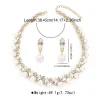 ensemble de bijoux en perles scintillantes, collier de perles multicouche élégant, bijoux exquis pour femmes, boucles d'oreilles pendantes en perles, cadeau
