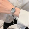 montre pour femme à quartz, petite chaîne carrée de luxe minimaliste, tempérament à la mode