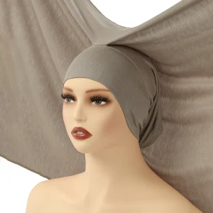 Maillot Modal instantané Hijab écharpe femme musulman Hijabs châle couleur unie facile à porter châle enveloppement avec sous-capuchon pour les femmes musulmanes