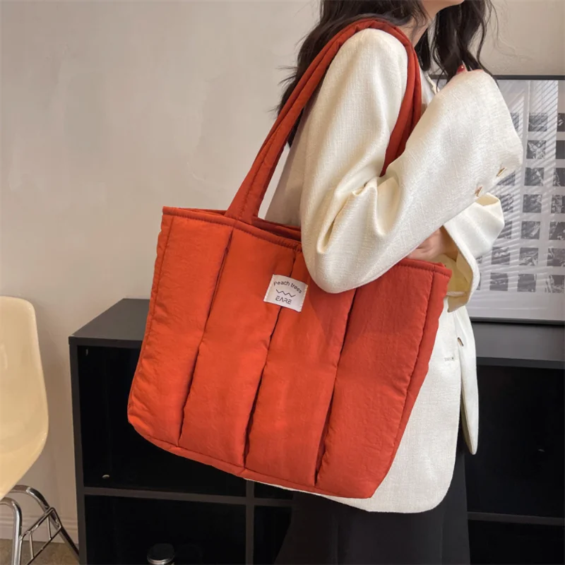 Sac à main rembourré en coton pour femmes, fourre-tout de luxe de styliste, sacs à bandoulière matelassés, sac de shopping, bourse Bolsa Hobo