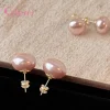boucles d'oreilles élégantes en perles roses brillantes pour femmes, exquises, en argent sterling 925, bijoux géométriques pour fête de mariage, cadeau