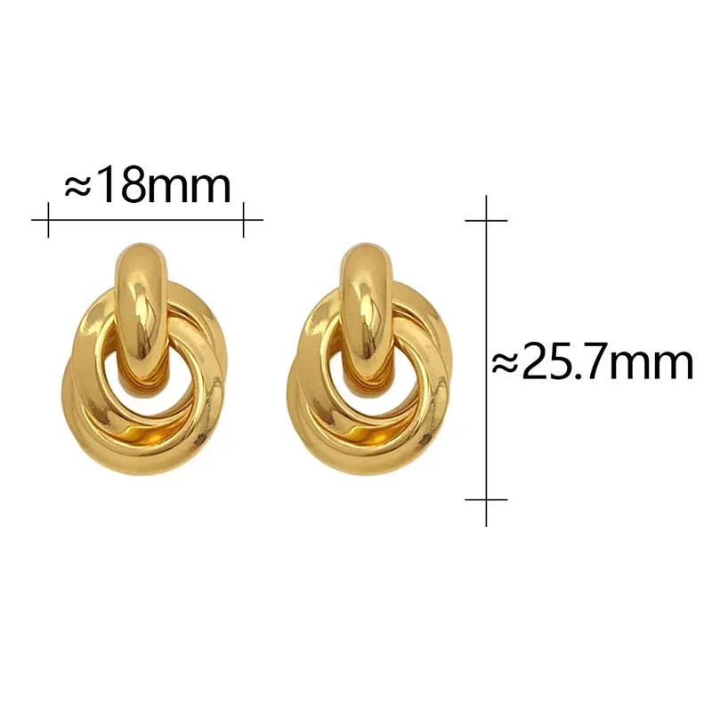 Boucles d'oreilles rondes en argent Sterling 925 véritable pour femmes, bijoux fins tendance, accessoires minimalistes exagérés, 18K
