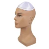 casquette juive blanche de 14cm pour hommes et femmes, ligne dorée brodée, styles musulmans, couvre tête de prière, accessoires de photographie pour fête de festival