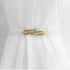 ceinture de décoration pour robe élégante pour femmes, fine, mode, chaîne de taille en perles avec jupe, simple, tissée en diamant, accessoires
