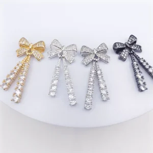 Glands et perles en cuivre plaqué or incrusté de nœud en Zircon, 1 pièce, collier de perles, Bracelet, accessoires de perles, matériaux de bijouterie