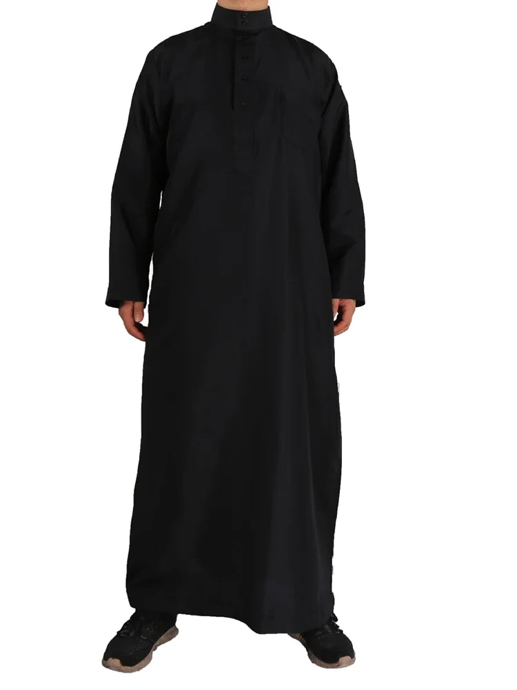 robe longue brodée pour homme musulman, vêtement islamique, eid, jubba thobe, ramadan, kaftan, kimono, arabie saoudite, abaya, dubaï, turquie
