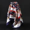 injplanchers f foulard de sauna vintage quatre saisons pour femme, Écharpe de cheveux, hijab, bandana de luxe, 90x90cm