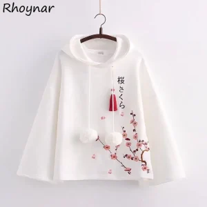 Sweats à capuche brodés pour femmes, esthétique à capuche, vêtements baggy Kawaii, streetwear de créateur, personnel chinois pour adolescents, printemps confortable