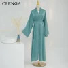 cardigan modeste musulman pour femmes, robe arabe eid abaya dubaï, vêtements islamiques quotidiens à manches longues, manteau de couleur unie, turquie, 2024