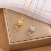 juwang élégant simple double couche dame colliers tempérament exquis étoiles briller zircon collier de fiançailles bijoux de luxe