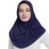Écharpe de tête solide pour femmes musulmanes, châle rond, écharpe de sauna instantanée, hijab islamique prêt à porter, niab et intérieur ab, côtelé, amira hijab, 1 pc
