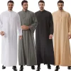 hommes musulmans jubba thobe fermeture éclair kimono longue robe saoudienne islamique musulman vêtements abaya caftan dubaï robe arabe djellaba dishdasha