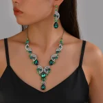 Ensembles de bijoux de mariée en forme de goutte d&rsquo;eau brillante, réglables, ensembles de bijoux exquis, charme doux esthétique