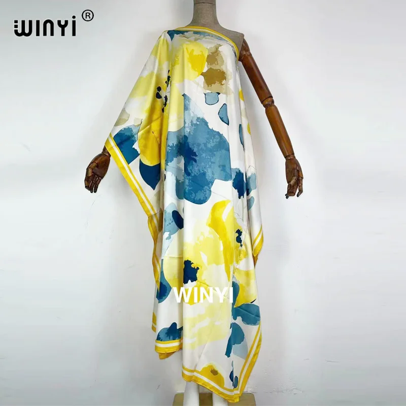 winyi abaya d'été pour femmes, grande taille, imprimée, élégante, décontractée, sexy, robe de plage, 2021