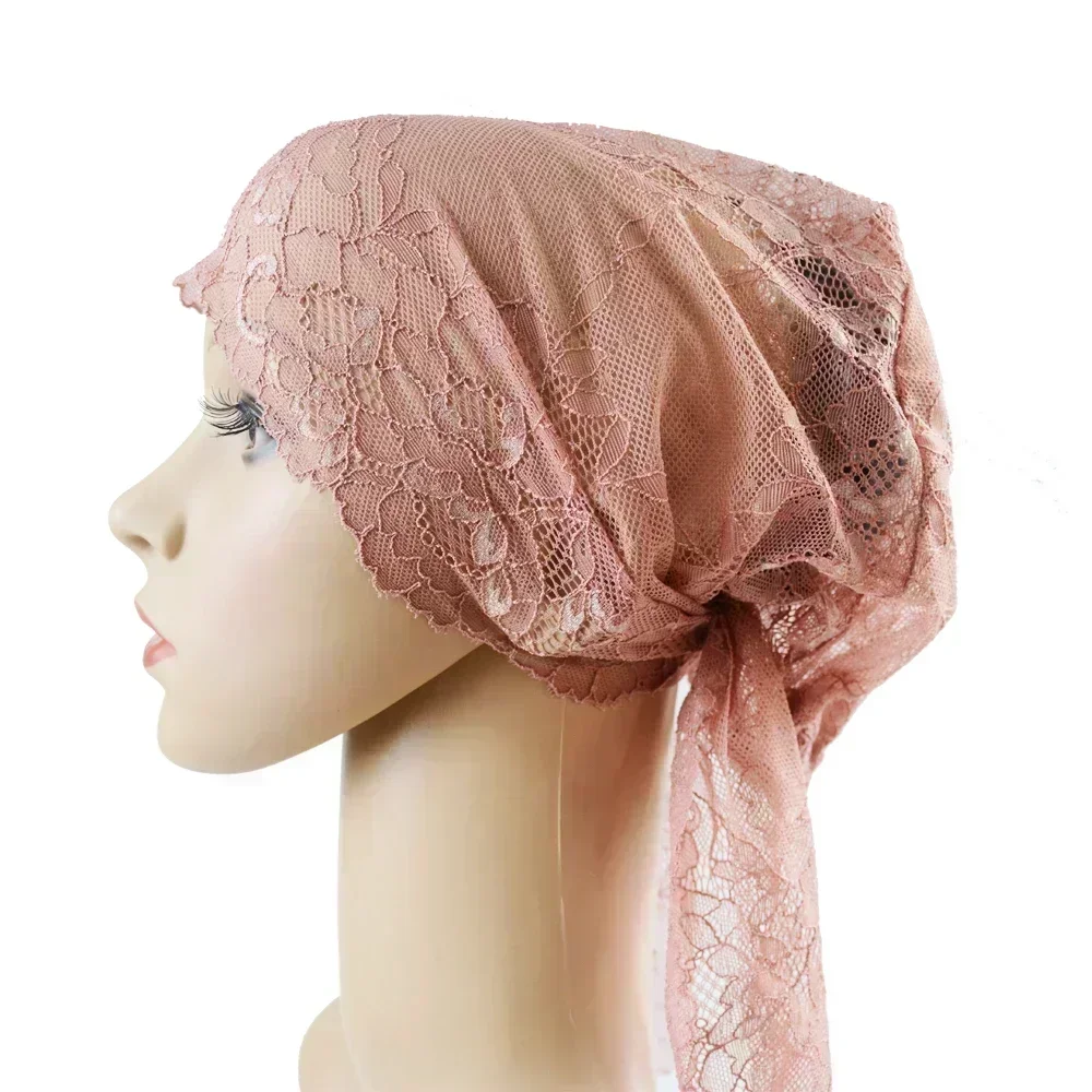femmes musulmanes casquette intérieure arabe dentelle hijab sous écharpe chapeaux islamiques turban bonnet chapeau bandes casquettes sous écharpe perte de cheveux couvre