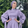 2025 new muslim purple abayas solid color long sleeves summer winter dresses ramadan dance party islamic clothing fashion dresse