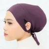 foulard de tête sous capuchon avec trou d'oreille hijabs pour femmes cravate élastique hijab femmes hijab casquettes de couverture bandana islamique sous écharpe filles