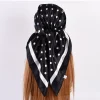 foulard de tête femmes marque de luxe 90 × 90 cm foulard carré en soie satin bandana cheveux doux foulard hijab foulards de cheveux pour dames