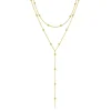 lats – colliers à chaîne à pampilles longues pour femmes, couleur or, double couche, simple, en métal, perles géométriques, ras du cou, bijoux à la mode