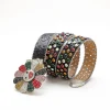 ceinture de luxe en strass colorés, brillant et éblouissant, mode punk hip hop, boucle rotative, style de rue européen