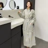 coton fleur jacquard chemise de nuit peignoir maison robe de chambre vêtements de nuit pyjamas doux confortable épais absorbant terry robe de bain
