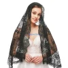t4md church veil mantilla latin veaux masse conception dentelle florale pour les revêtements tête